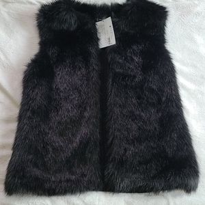Faux fur black vest